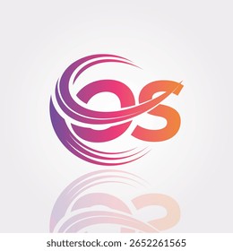 Logotipo de monograma giratório gradiente criativo do OS - Design moderno da marca da letra abstrata para a marca profissional e a identidade digital
