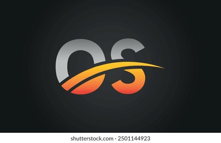 OS creative and modern letter logo design. OS logo design vector in black background.