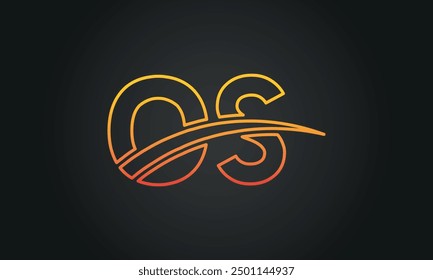 OS creative and modern letter logo design. OS logo design vector in black background.