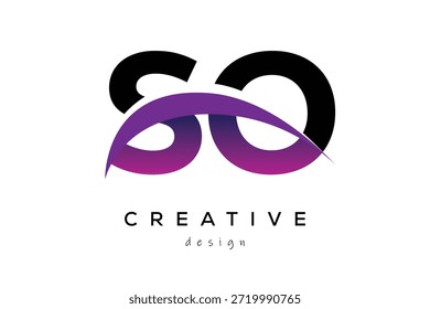 OS kreative und moderne Buchstaben Logo-Design mit kreativen lila Welle abstrakte Latter Logo Konzept.