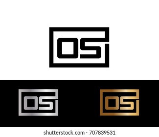 OS initial box shape Logo designs template
