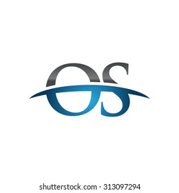 OS initial company blue swoosh logo