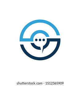 OS or SO initial company circle S logo, eps 10