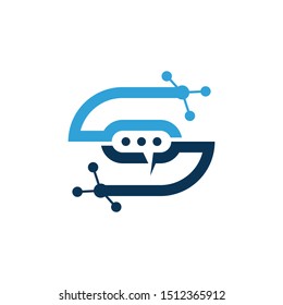 OS or SO initial company circle S logo, eps 10