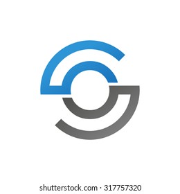 OS SO initial company circle S logo blue