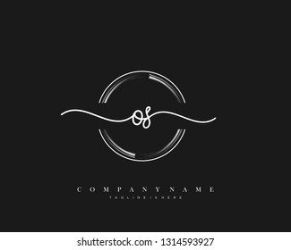 OS initial handwriting logo template vector