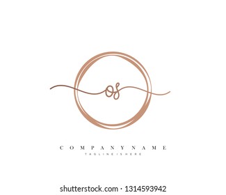 OS initial handwriting logo template vector