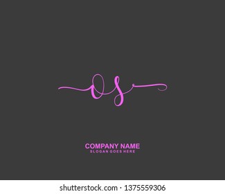 OS Initial handwriting logo vector
