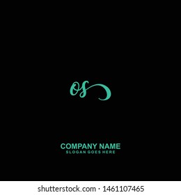 OS Initial handwriting logo vector