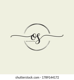 BS Initial Handschrift Logo, Vektorgrafik