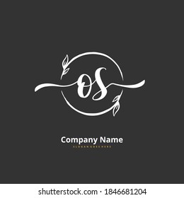 OS Initial handwriting and signature logo design with circle. Beautiful design handwritten logo for fashion, team, wedding, luxury logo.