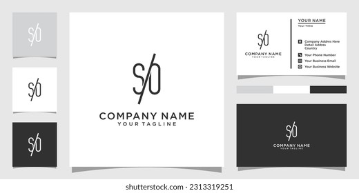 SO or OS initial letter logo design vector template with business card design.