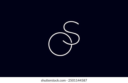 OS initial letter logo design. OS logo design vector in black background.