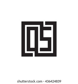 OS initial letters looping linked square monogram logo
