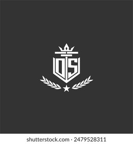 OS Initial Monogram brandes Logo-Design für Crown Vektorgrafik Bild