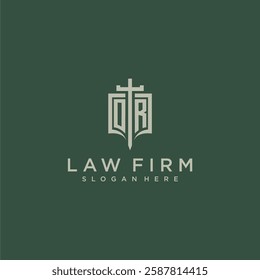 OS initial monogram for law firm with sword and shield logo image