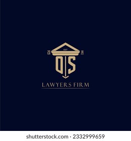 OS initial monogram lawfirm logo with pillar design