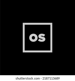 OS initial monogram logo with creative square style design