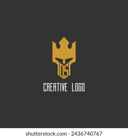 OS initial monogram logo for gaming with creative king spartan image design