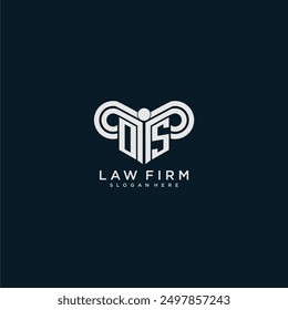 OS initial monogram logo lawfirm with pillar design