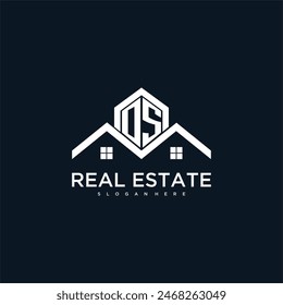 OS Initial Monogram Logo für Immobilien mit kreativem Dach und Home Bild Design