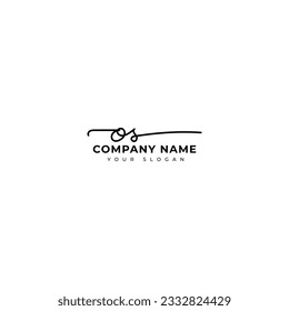 Os Initial signature logo vector design