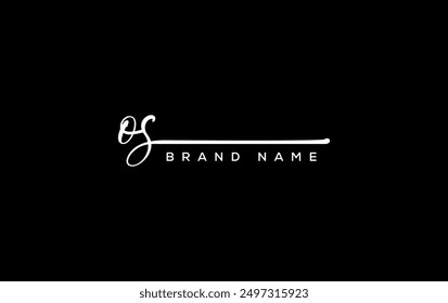 OS letter beauty handwriting vector logo.