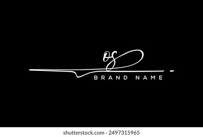 OS letter beauty handwriting vector logo.