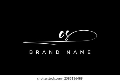 OS letter beauty handwriting vector logo. 