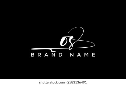 OS letter beauty handwriting vector logo. 