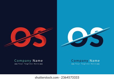 OS letter colorful logo in the circle. Vector Logo Illustration.