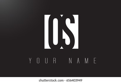 OS Letter Logo With Black and White Letters Negative Space Design.