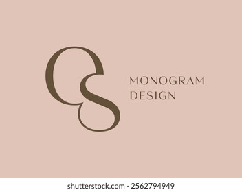 OS letter logo icon design. Classic style luxury initials monogram.