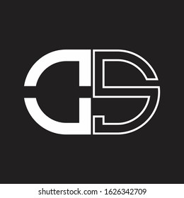 OS Letter logo monogram with oval shape negative space design template
