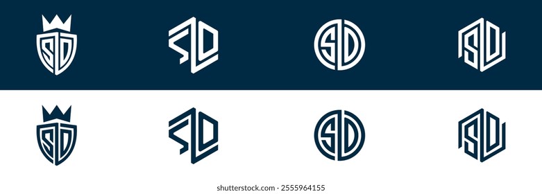 SO OS letter logo set design