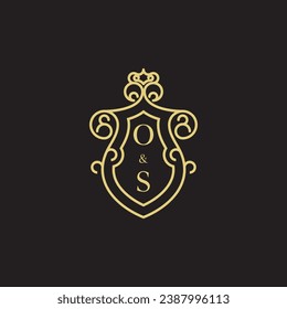 OS line vintage initial logo in high quality professional design that will print well across any print media