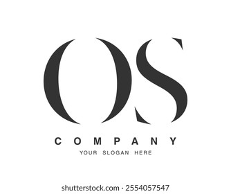 OS logo design. Initial letter o and s serif font style. Creative classic company name typography. Trendy logotype or identity. Vector illustration.