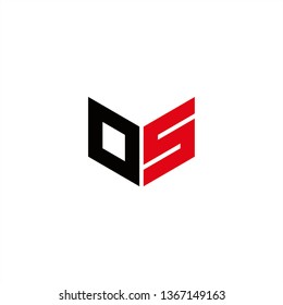 OS Logo Letter Initial With Red and Black Colors