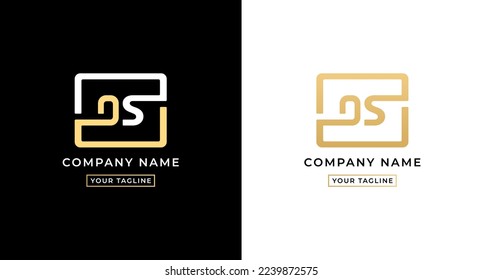 OS logo letter or OS letter logo vector on white and black background. OS letter logo with go concept. Elegant gold colored OS letter logo. Suitable for company logos with the initials O And S.