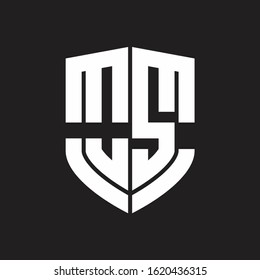 OS Logo monogram with emblem shield shape design isolated on black background