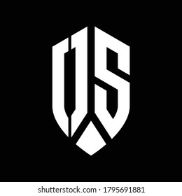 os logo monogram with emblem shield style design template