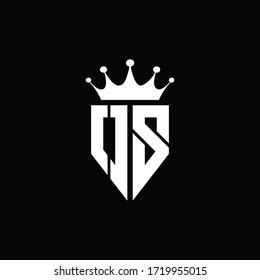OS logo monogram emblem style with crown shape design template