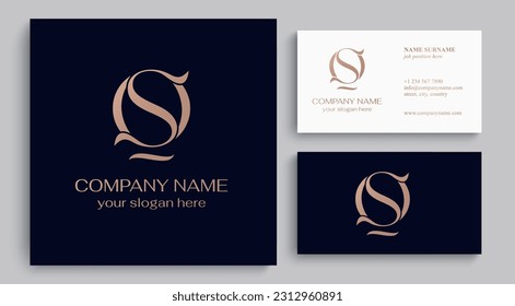 OS logo or SO monogram. OS letter logo template elements. personal monogram. Vector elegant logo. letter os logo design letter SO luxury