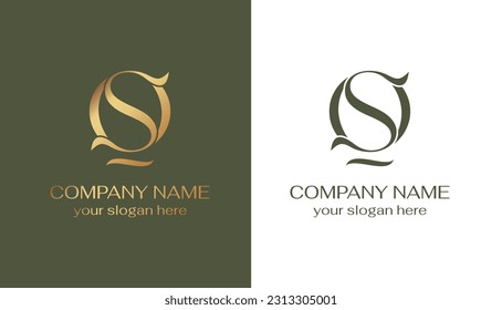 OS logo or SO monogram. OS letter logo template elements. personal monogram. Vector elegant logo. letter os logo design letter SO luxury