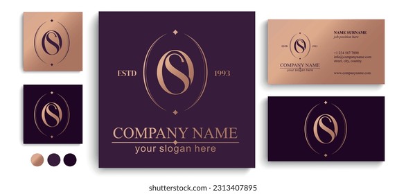 OS logo or SO monogram. OS letter logo template elements. personal monogram. Vector elegant logo. letter os logo design letter SO luxury