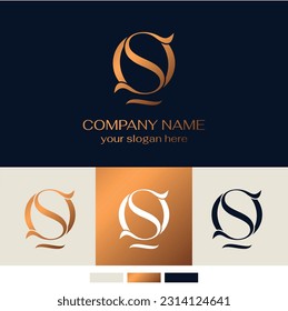 OS logo or SO monogram. OS letter logo template elements. personal monogram. Vector elegant logo. letter os logo design letter SO luxury