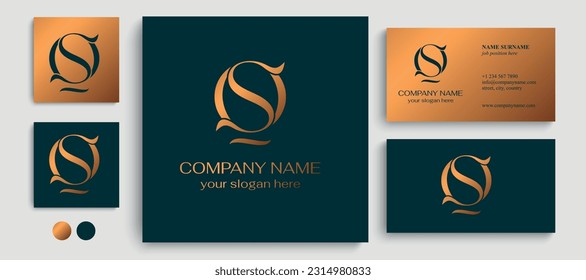 OS logo or SO monogram. OS letter logo template elements. personal monogram. Vector elegant logo. letter os logo design letter SO luxury