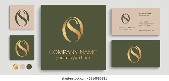 OS logo or SO monogram. OS letter logo template elements. personal monogram. Vector elegant logo. letter os logo design letter SO luxury