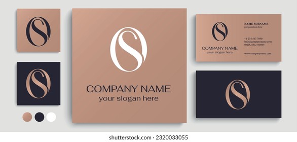 OS logo or SO monogram. OS letter logo template elements. personal monogram. Vector elegant logo. letter os logo design letter SO luxury