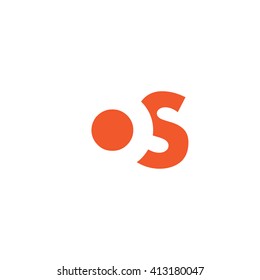 OS Logo. Vector Graphic Branding Letter Element. White Background